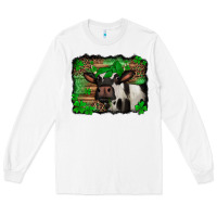 White st Patricks cow with leopard background holstein cow Long Sleeve Tee - Jasminsmagicworld