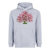 Heather Grey Flowering Dogwood Tree Heavyweight Hoodie - LillyAllenDesigns