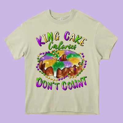 Heavy Core Tee mardi gras king cake calories don't count