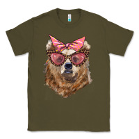 Army Green mama bear with glasses and bandana Classic Tee - Artiststas