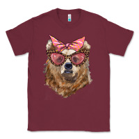 Burgundy mama bear with glasses and bandana Classic Tee - Artiststas