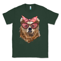 Sports Green mama bear with glasses and bandana Classic Tee - Artiststas