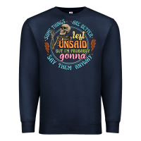 Navy some things are better left unsaid Premium Sweatshirt - Artiststas