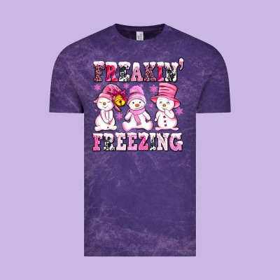 Freaking Freezing With Snowmans Vintage Tee Designed By Adodesignshop