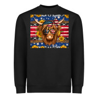 Black 4th of july longhaired cow tumbler Heavyweight Sweatshirt - Jasminsmagicworld