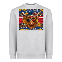 4th Of July Longhaired Cow Tumbler Heavyweight Sweatshirt | Teevron