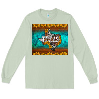 Matcha sunflowers cowhide leopard texas map Long Sleeve Tee - BarkalooDesign