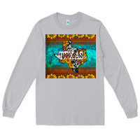 Moon Dust sunflowers cowhide leopard texas map Long Sleeve Tee - BarkalooDesign