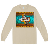 Mushroom sunflowers cowhide leopard texas map Long Sleeve Tee - BarkalooDesign