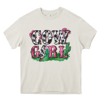 Cream cowgirl lightning bolt Heavy Core Tee - Zillion Design Studio