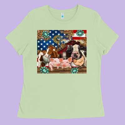 Ladies Tee American farm animals