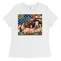 White American farm animals Ladies Tee - RanaPortraitStore