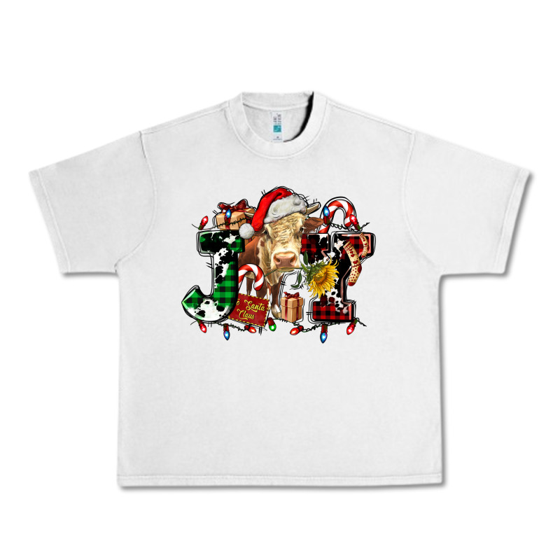 Joy And Cow Christmas Candies And Letters Urban Heavy Tee by AdoDesignShop | Teevron