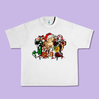 Joy And Cow Christmas Candies And Letters Urban Heavy Tee Designed By Adodesignshop