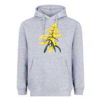 Heather Grey Botanical Goldenrod Heavyweight Hoodie - LillyAllenDesigns