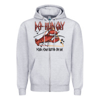 Heather Grey def hungry pour dome butter on me Zipper Hoodie - MaliasSmallBusiness