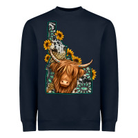 Navy idaho map long haired cow Heavyweight Sweatshirt - Jasminsmagicworld