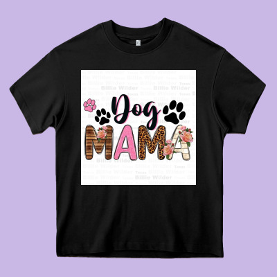 Dog Mama  Texas Billie Wilder Filigran. Heavy Core Tee Designed By Texasbilliewilder