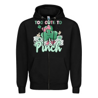 Black too cute to pinch Zipper Hoodie - MaliasSmallBusiness