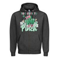 Charcoal Heather too cute to pinch Zipper Hoodie - MaliasSmallBusiness