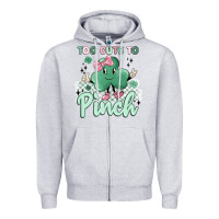 Heather Grey too cute to pinch Zipper Hoodie - MaliasSmallBusiness