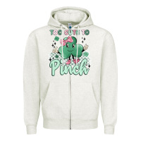 Oatmeal Heather too cute to pinch Zipper Hoodie - MaliasSmallBusiness