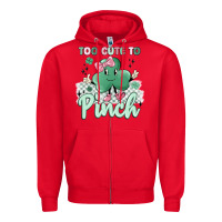 Red too cute to pinch Zipper Hoodie - MaliasSmallBusiness