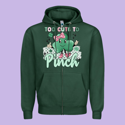 Too Cute To Pinch Zipper Hoodie Designed By Maliassmallbusiness