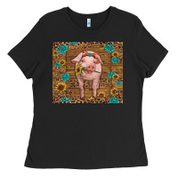 Black baby pig Ladies Tee - RanaPortraitStore