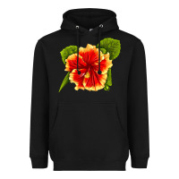 Black Hawaiian Hibiscus Flower Heavyweight Hoodie - LillyAllenDesigns