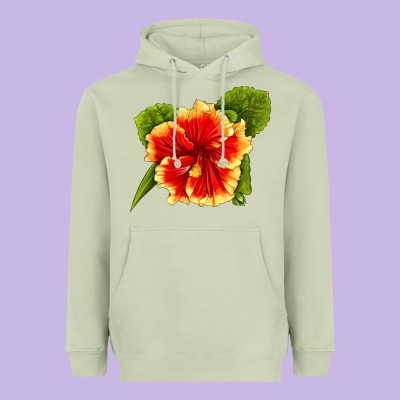 Hawaiian Hibiscus Flower Heavyweight Hoodie Designed By Lillyallendesigns