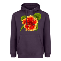 Plum Hawaiian Hibiscus Flower Heavyweight Hoodie - LillyAllenDesigns