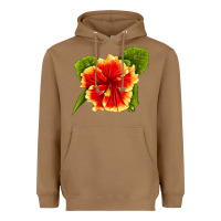 Toasted Coconut Hawaiian Hibiscus Flower Heavyweight Hoodie - LillyAllenDesigns