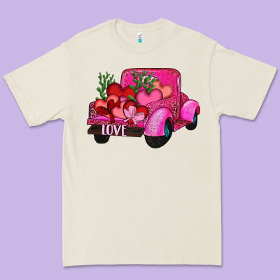Premium Tee valentine's day heart cactus truck