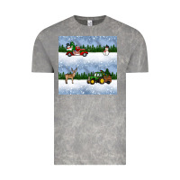 Cloud Rock christmas snow truck seamless pattern Vintage Tee - BundleAndBundleShop