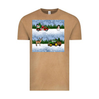 Vintage Camel christmas snow truck seamless pattern Vintage Tee - BundleAndBundleShop