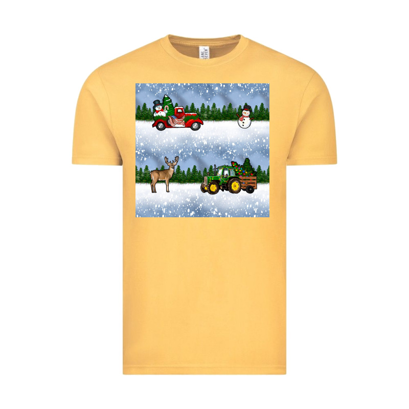 Christmas Snow Truck Seamless Pattern Vintage Tee by BundleAndBundleShop | Teevron