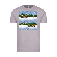 Vintage Zinc christmas snow truck seamless pattern Vintage Tee - BundleAndBundleShop