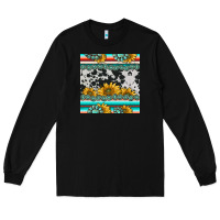 Black sunflower cowhide serape coaster Long Sleeve Tee - BarkalooDesign