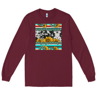 Burgundy sunflower cowhide serape coaster Long Sleeve Tee - BarkalooDesign