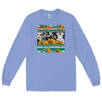 Colony Blue sunflower cowhide serape coaster Long Sleeve Tee - BarkalooDesign
