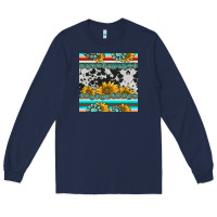 Navy sunflower cowhide serape coaster Long Sleeve Tee - BarkalooDesign
