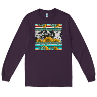 Plum sunflower cowhide serape coaster Long Sleeve Tee - BarkalooDesign