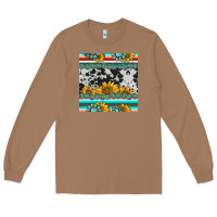 Toasted Coconut sunflower cowhide serape coaster Long Sleeve Tee - BarkalooDesign