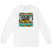 White sunflower cowhide serape coaster Long Sleeve Tee - BarkalooDesign