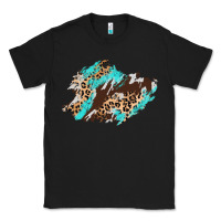 Black cowhide leopard turquoise patch Classic Tee - AdoDesignShop