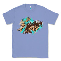 Colony Blue cowhide leopard turquoise patch Classic Tee - AdoDesignShop