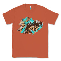 Copper cowhide leopard turquoise patch Classic Tee - AdoDesignShop