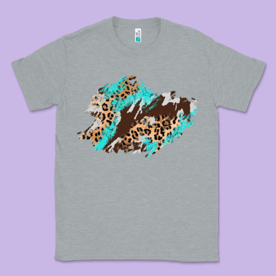 Cowhide Leopard Turquoise Patch Classic Tee Designed By Adodesignshop