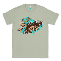 Matcha cowhide leopard turquoise patch Classic Tee - AdoDesignShop